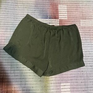 stars above Olive Green Relaxed Elastic Waist Shorts